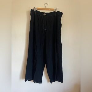 FBC End Of The World Black Linen Wide Leg Trousers Pants in 3X